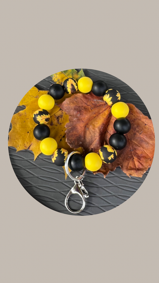 (B) Sunflower Wristlet Keychain