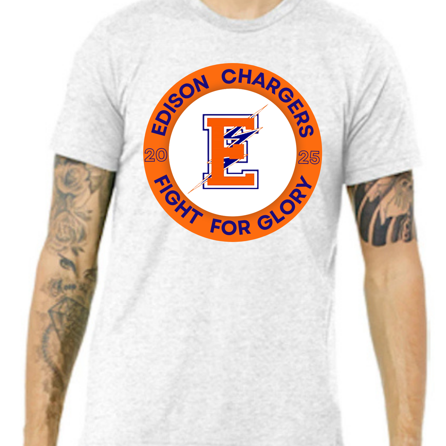 Custom Edison Chargers T-shirt (big front design)