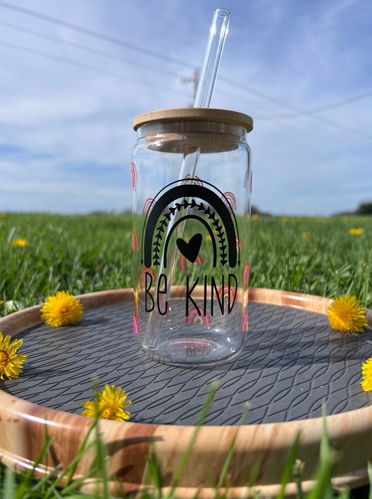 (F) Be Kind Glass Cup