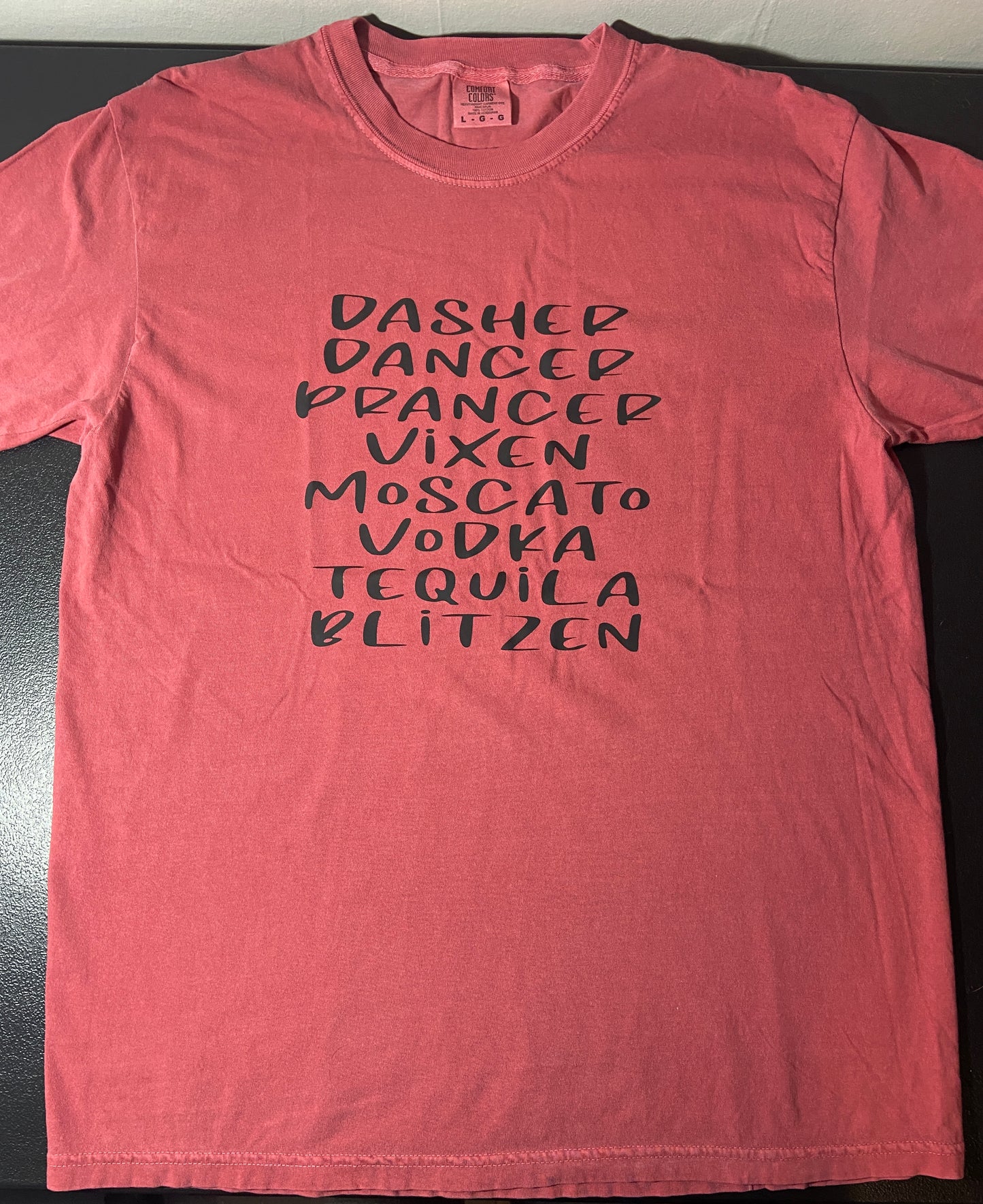 (A) Alcohol and Reindeer Names t-shirt