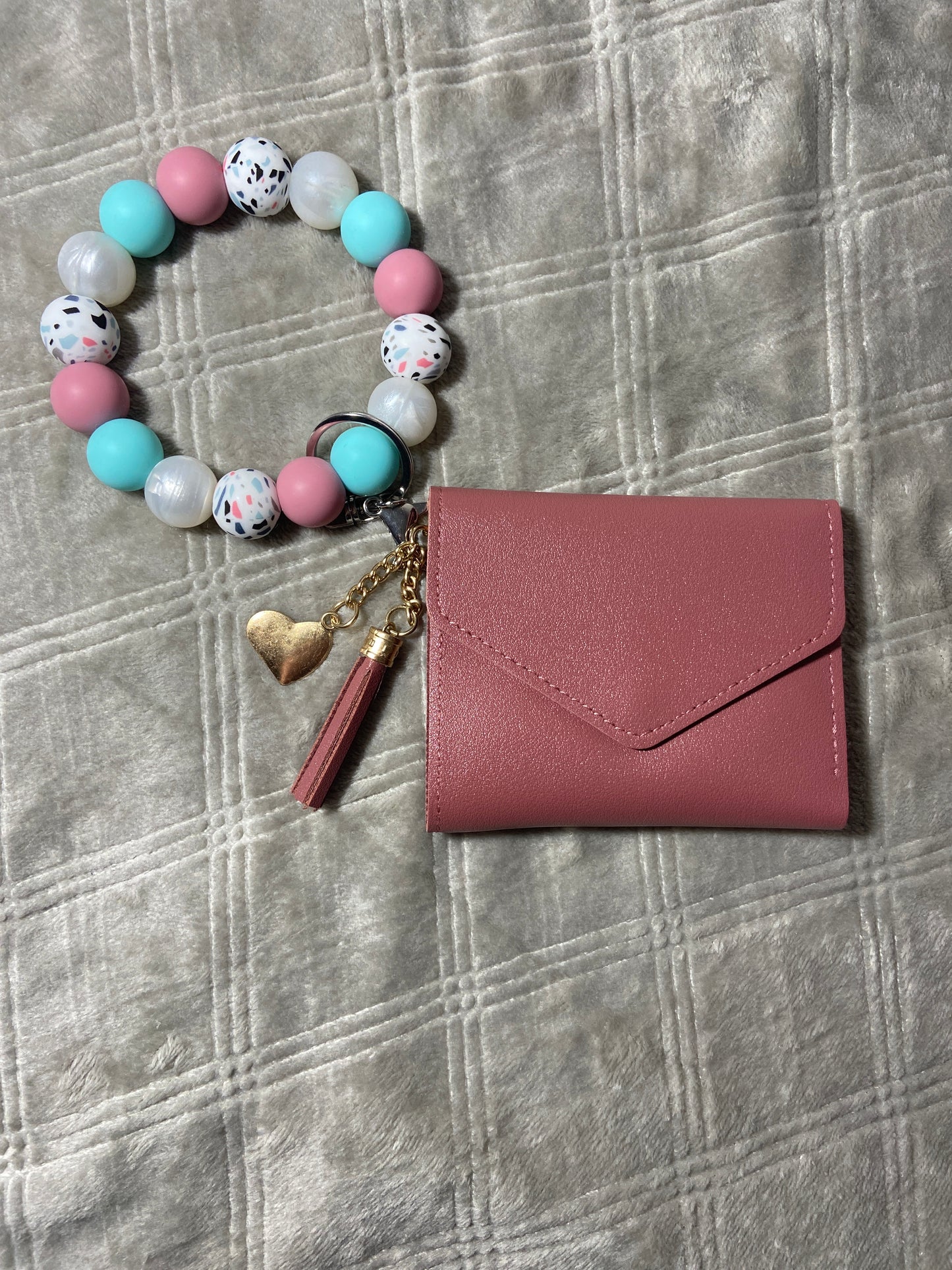 (D) Cotton Candy Wristlet Keychain with Wallet