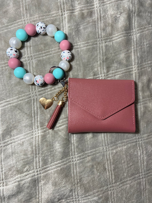 (D) Cotton Candy Wristlet Keychain with Wallet