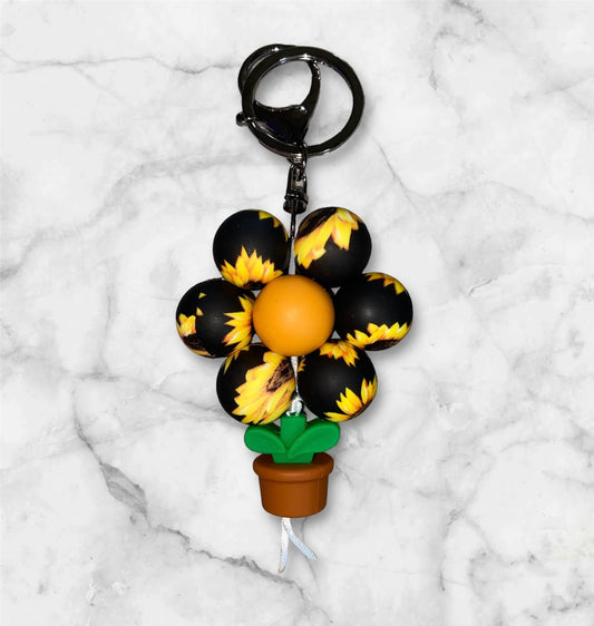 (C) Golden Flower Keychain